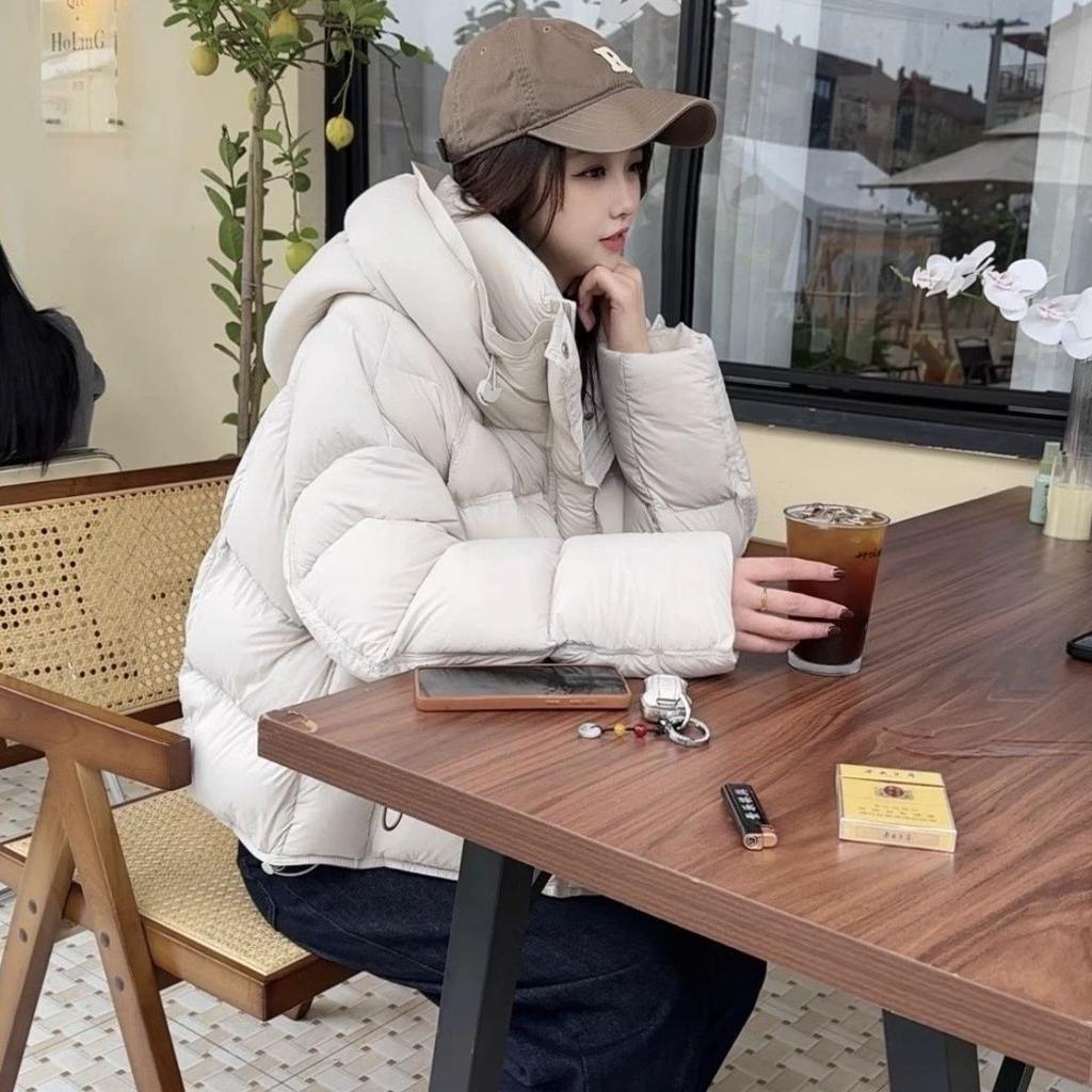 Puff down cotton cotton jacket women's winter new short hooded loose bread jacket cotton jacket jacket thick