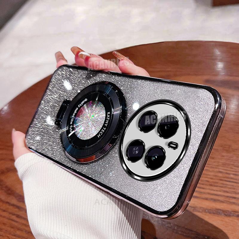 

Realme12pro Роскошный блестящий держатель силиконовый чехол для Oppo Realme 12 Pro Plus противоударный защитный чехол-подставка Realme12 Lite For Realme 12 5g