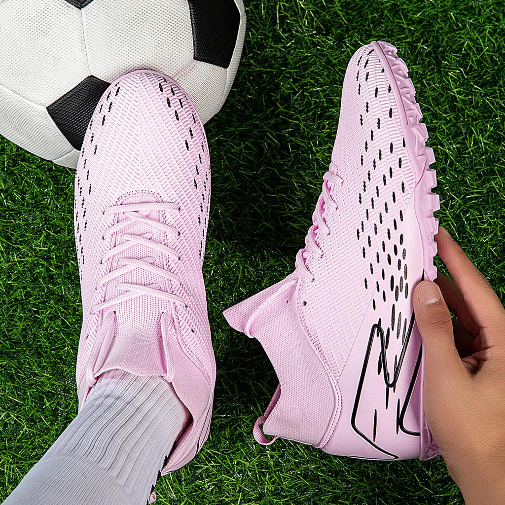 Men Soccer Shoes Short Nails Outdoor Training New High Help Ankle Protection Original Society Professional Football Field Boots