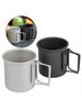 1 Pcs Outdoor Camping Cup With Foldable Handle Portable Ultra-light Aluminum Alloy Mug For Outdoor Hiking New Arrival 300ml
