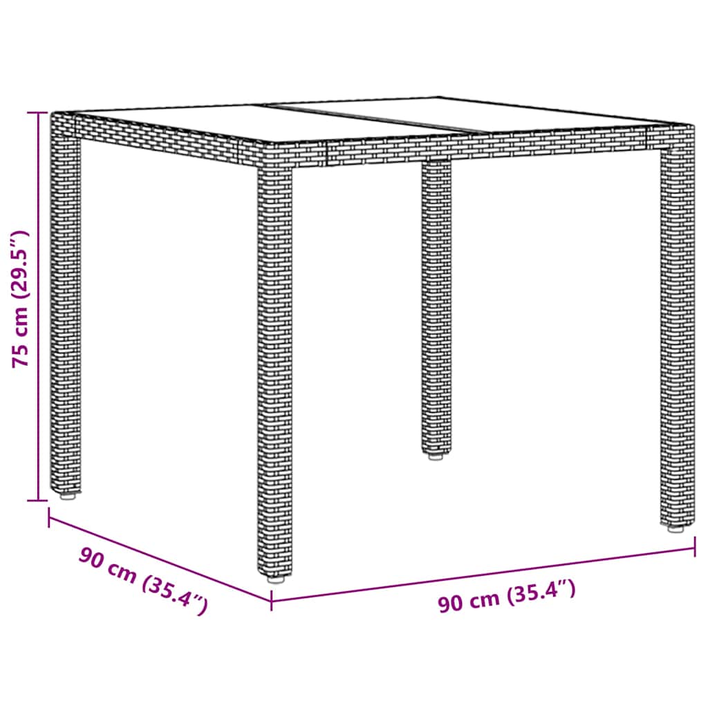 Garden Dining Set 3 Pcs Beige Poly Rattan