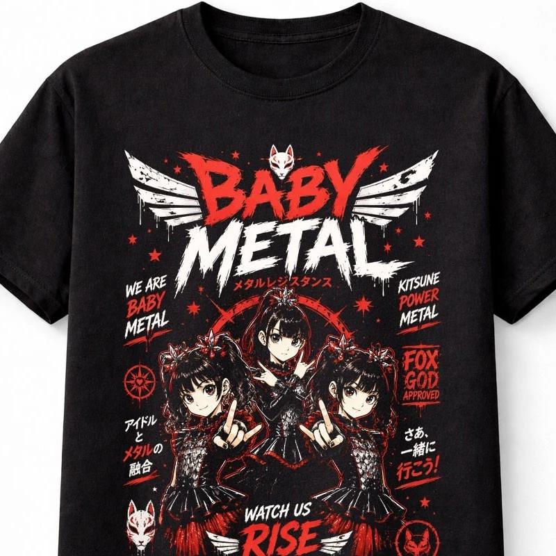 Babymetal Japanese Metal Band Anime Graphic Black Unisex TShirt S