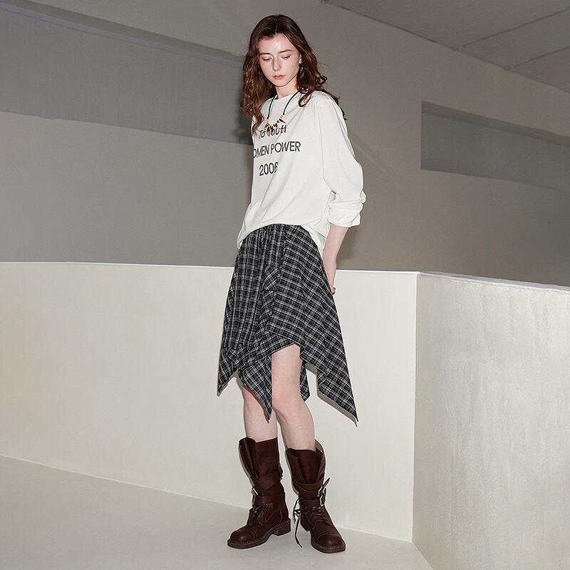 Chuyu Women's Light Cloud Yarn Long Sleeve Printed T-shirt