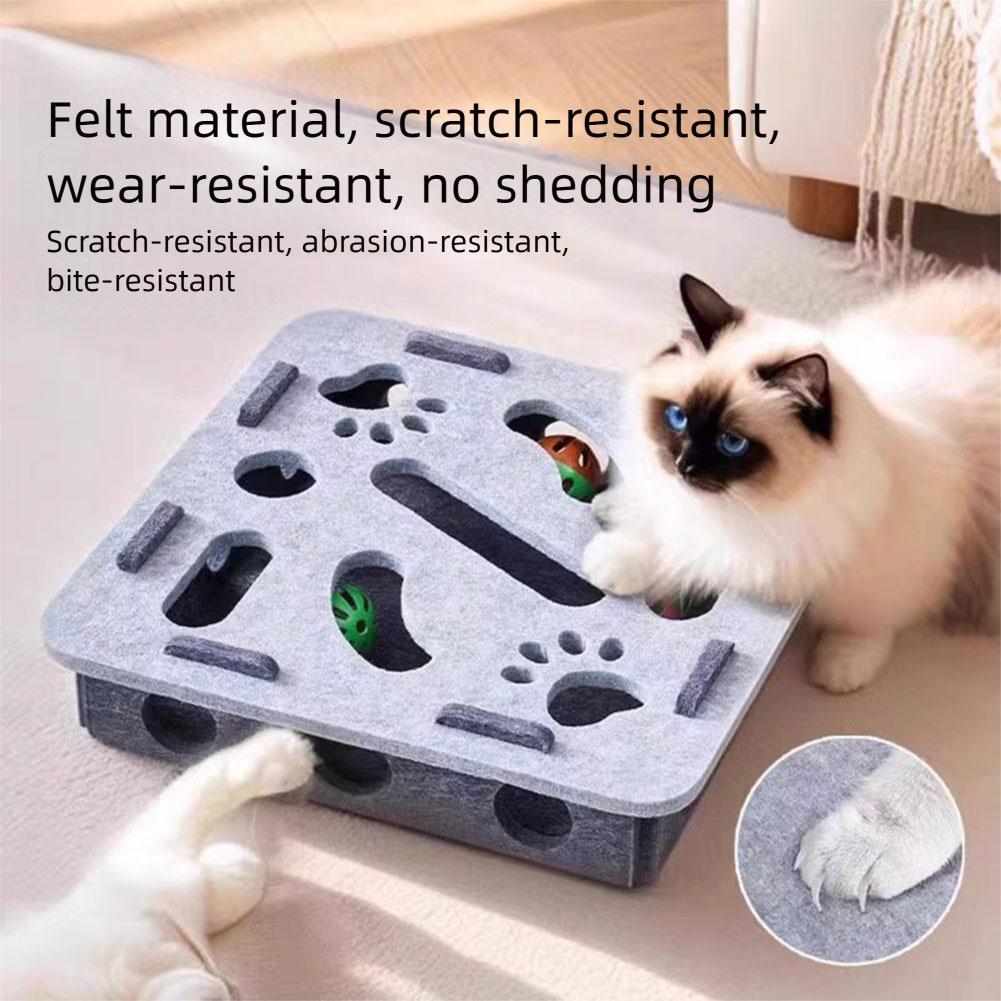 Felt Cat Puzzle Toy Interactive Felt Puzzle Box For Indoor Cats For Indoor/Outdoor Play