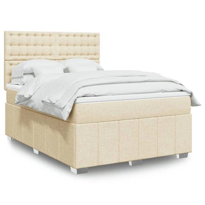 VidaXL Sommier à lattes de lit avec matelas Crème 160x200 cm Tissu 3294038