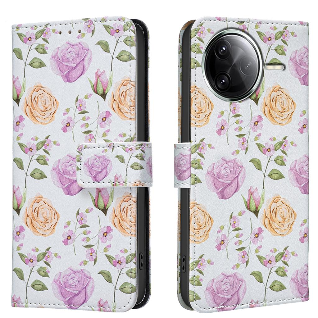 For Xiaomi Series Leather Cases Flower Butterfly Painted PU Protectiver Flip Cover with Card Holder Magnetic Closure Kickstand For Xiaomi Poco F7 X7