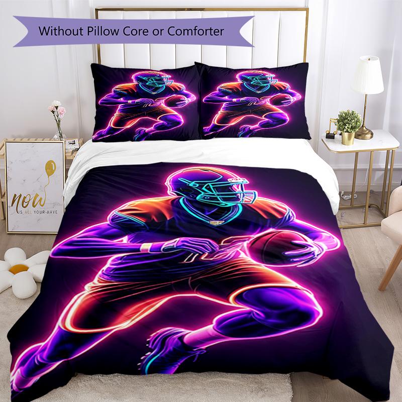 Soccer Bedding Set Breathable Duvet Cover with Pillowcases Decorative Bed Linen for Bedroom Home Decoration Birthday Gift