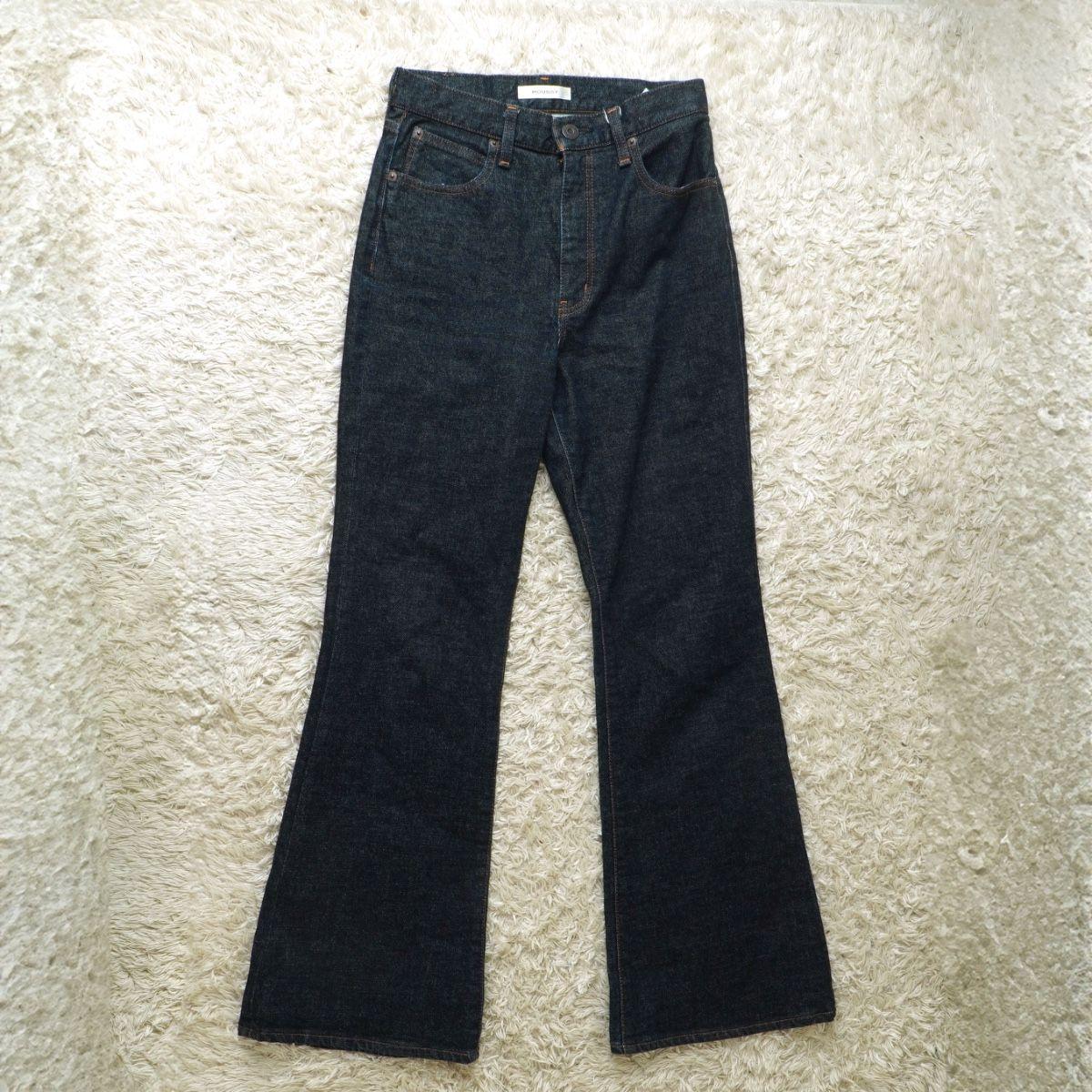 MOUSSY high waist flare denim dark blue