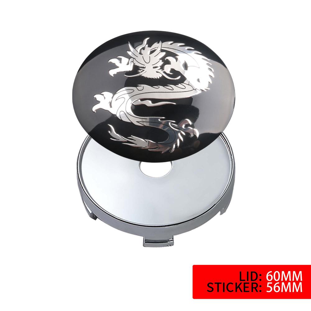 4PCS 56/60MM Car Wheel Center Hub Caps Dragon Emblem Cover Sticker For BMW Opel Benz Audi Kia Renault Volvo Toyota Peugeot Skoda