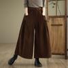 Pants for Women Elastic High Waist Long Trousers Plus Size Thickened Stretchy Solid Colour Versatile Casual Wide Leg Pants