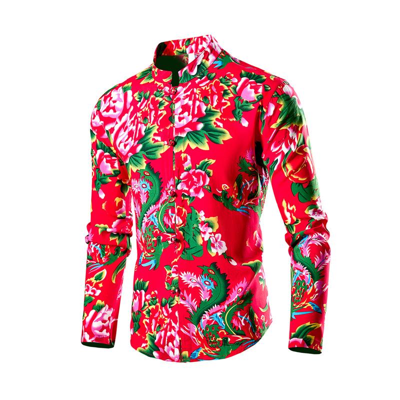 Autumn and Winter New Product Button-up Stand-up Collar Trendy Long-sleeved Shirt Shirt Men's Cardigan