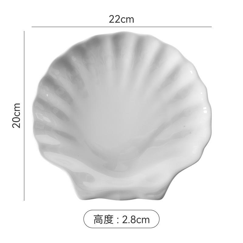 Unregelmäßig geformte Muschelplatte Heimsoße Dekorative Platte Kreative Fotodekoration Keramikteller Keramik Hauptgang Geschirr