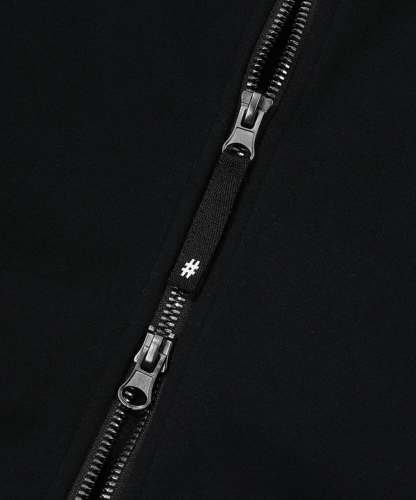 Beentrill Essential Two-Way Fleece Zip-Up Hoodie (Black)