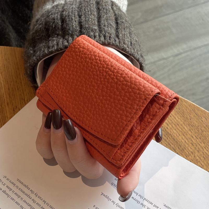 Women's Genuine Leather RFID Wallet & Coin Pouch - Compact Japanese Design