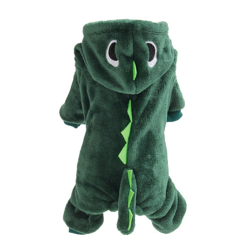Windproof Dinosaur Jumpsuit Thickened Dog Sweater Cute Pet Costume  Winter