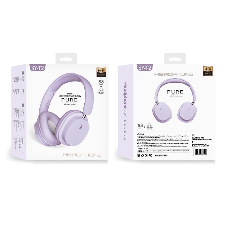 SY-T2 Wireless Bluetooth Gaming Headset with Noise Cancellation and Long Battery Life, Voice Control Compatible with Mobile Phones.