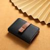 Pebbled PU Leather Card Holder Secure Buckle Closure Multiple Slots Soft Lightweight Pocket Wallet for Casual Daily Use