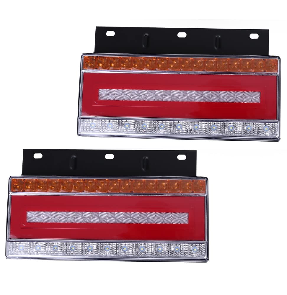 Truck 24V LED Tail Lights with Flowing Sequential Turn Left and Right Small Car Trailer Fog Turn License KRB086 Signals, Set, Brake, Stay, Lights,