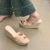 Wedges Women's Slippers High Heels Elegant Shoes Fashion Platform Women Sandals 2025 Summer Beach Pumps Cozy Zapatos De Mujer