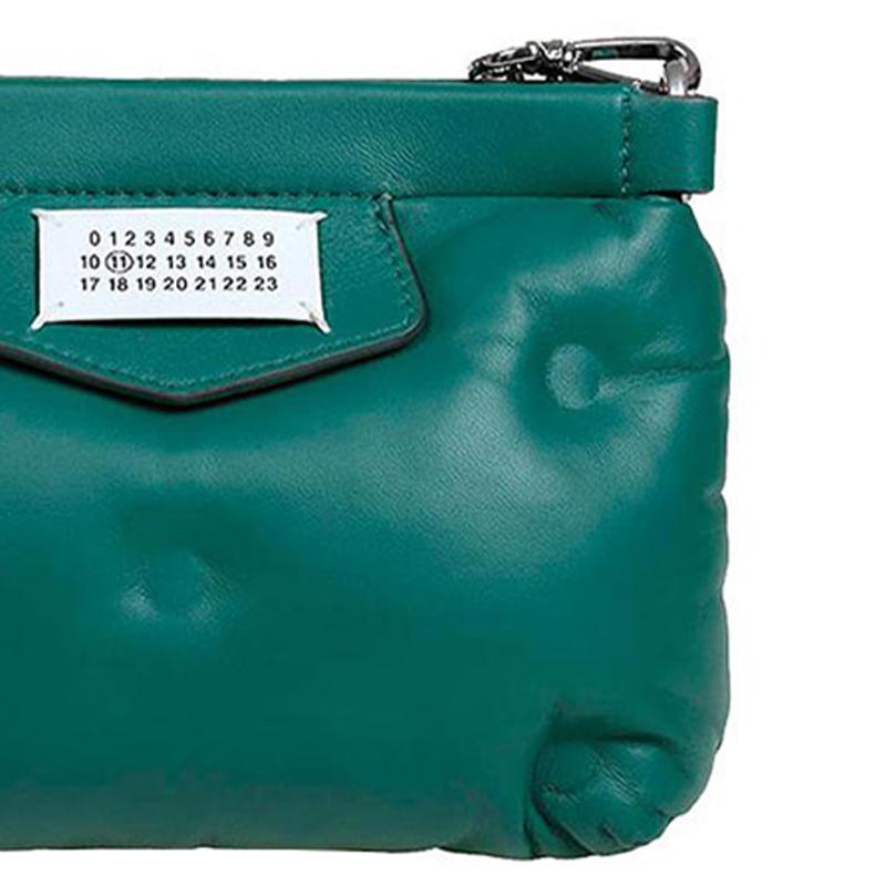 Maison Margiela Digitale einfarbige Kette Lederkissen Wolken-Schultertasche Damen-Schultertasche Grün S56WF0153-PR818-T7081
