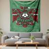 Vertical Tapestry Mexico Aztec Eagle Soccer Emblem Green Folk Art Wall Hanging Football Decor