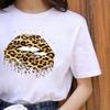 Letní Leopard Heartbeat Potisk s krátkým rukávem Oblečení Dámské tričko Harajuku Grafické Oblečení Dámské Top