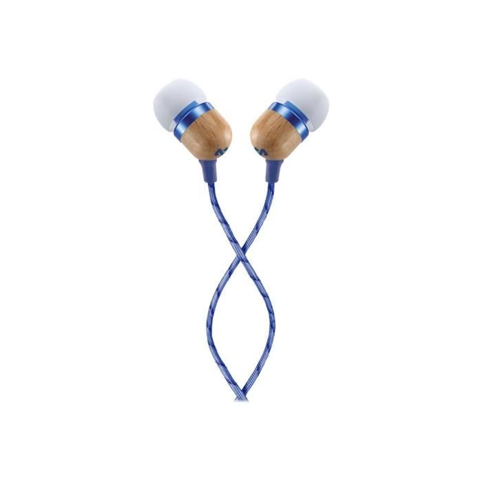 Ecouteurs intra-auriculaire Smile Jamaica - House of Marley - Jack 3,5mm - Isolation acoustique - Bleu