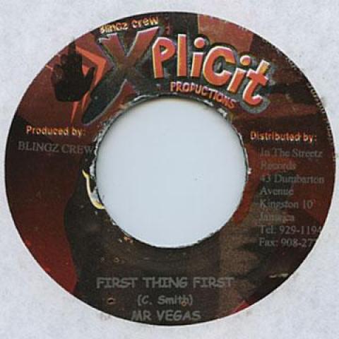 7inch Record MR VEGAS - First Thing First Xplicit 2002 Jamaica Reggae, Ska & Dub