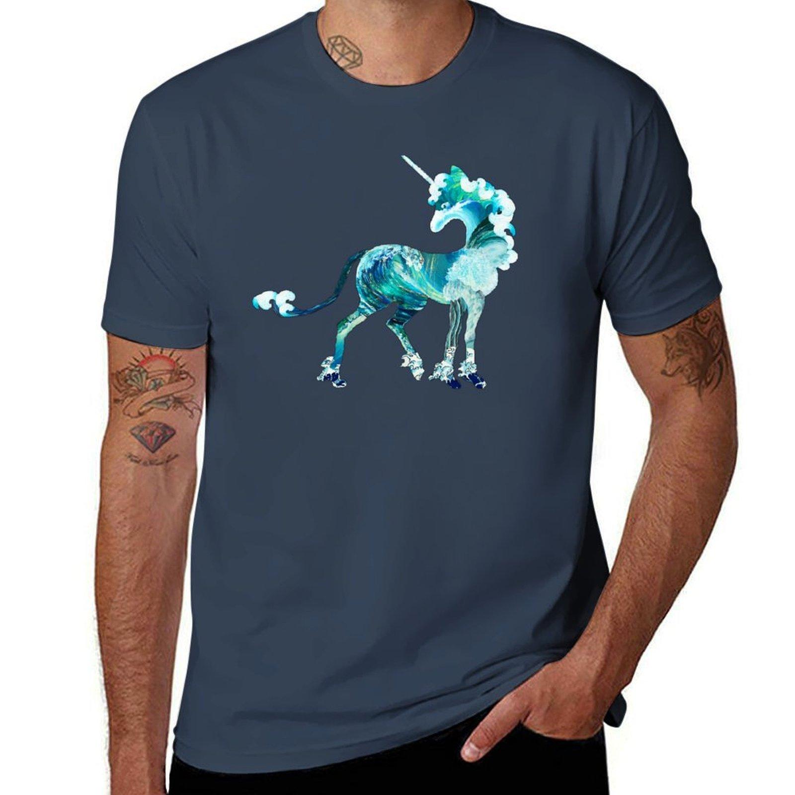 Unicorn of the Sea TShirt Retro Style Print Casual Top S