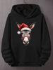 Unisex Hoodies Featuring a Festive Donkey Wearing a Santa Hat