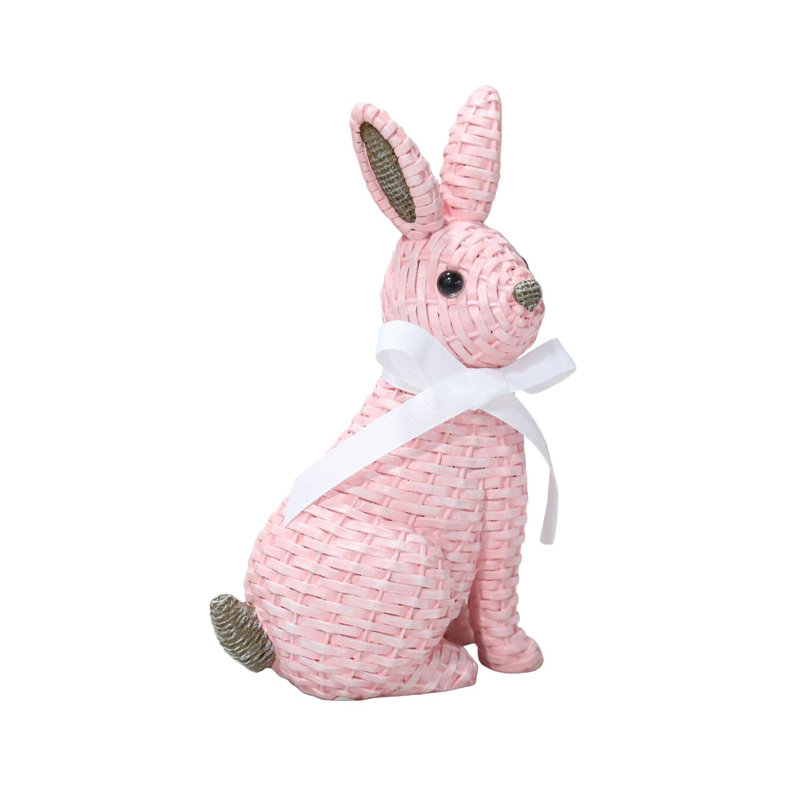 

Украшение в виде пасхального кролика для патио, украшение для дома, эффект смолы в виде ротанга One Size