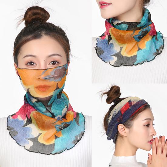 Scarf Shiner Sun Protection Tulle Lightweight Summer Protection Scarf for Travel