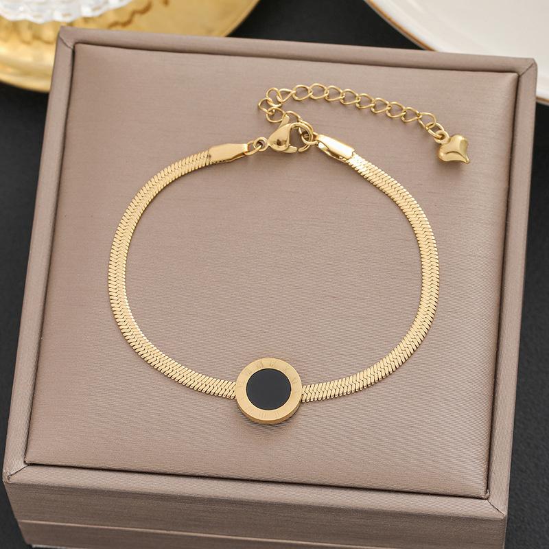 New Butterfly Roman Digital Love Micro-inlaid Zircon Titanium Steel Colorfast Luxury Ins Niche Exquisite Valentine's Day Gift