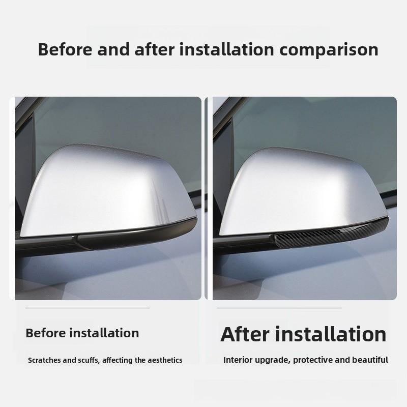 2PCS/set for Tesla Model Y Juniper Model 3 Highland Rearview Mirror Protector Edge Protection Buffer Trim Strip Anti-collision