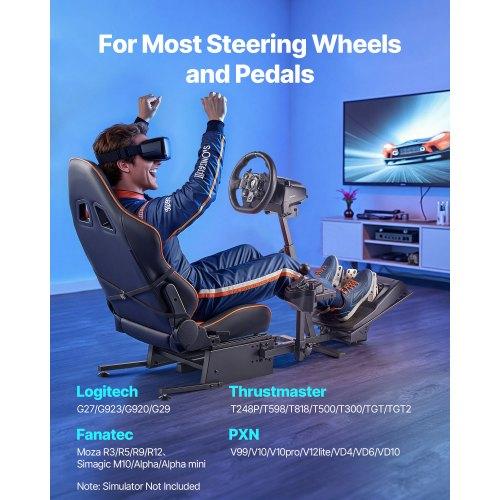 VEVOR Racing Wheel Stand, Heavy-Duty Simulator Cockpit Steering Wheel Stand, Fit Logitech G25, G27, G29, G920, G923, Thrustmaster T300RS, TX F458