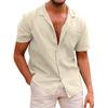 Men's Solid Color Pocket Button Short Sleeve Shirts Men's Casual Fashion Short Sleeve Shirts