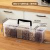 Transparent Plastic Food Storage Box With 6 Compartment Sealed Jar Moisture-proof Spice Container Kitchen Storage Organization