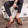 Luxury Brand Penny Loafers Men Casual Shoes Slip On Leather Dress Shoes Big Size 38-47 Brogue Carving Loafer Driving Shoes