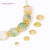 5 Style 18K Gold Plated Flower Bead Caps Brass Round Beads Caps For Beacelet Necklace Jewelry Making DIY Findings Accessories