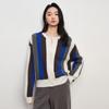 Elva' Island Women's Striped Long Sleeve Knit Cardigan