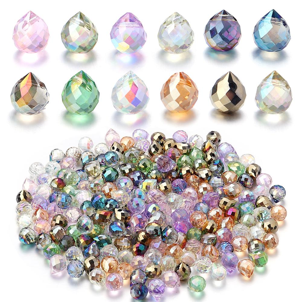 50pcs Strawberry Crystal Beads Colorful Faceted Glass Loose Spacer Beads For Jewelry Making DIY Necklace Bracelets Accessories