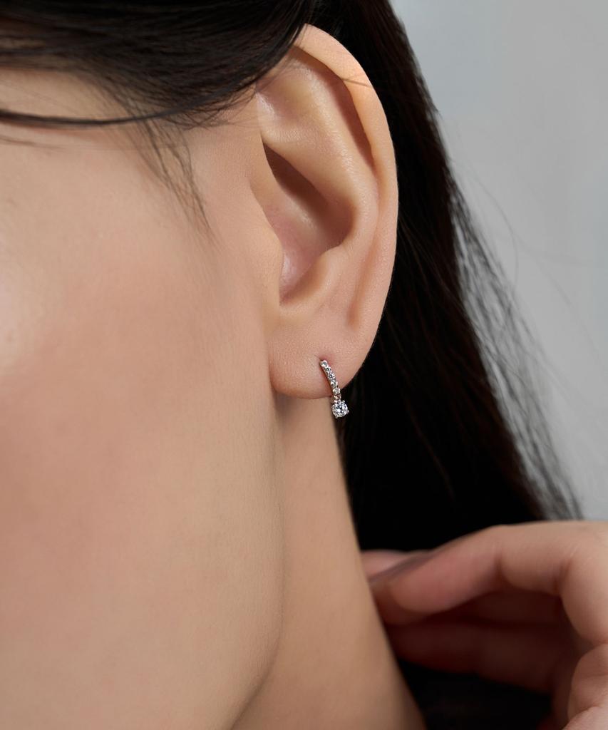 Lloyd Point Tennis 10K Gold One-Touch Hoop Earrings Lotp2007T