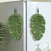 Leaf Shape Hand Towel, Creative Plant Pattern Thick Coral Velvet Hanging Towel, Super Absorbent for Kitchen Bathroom