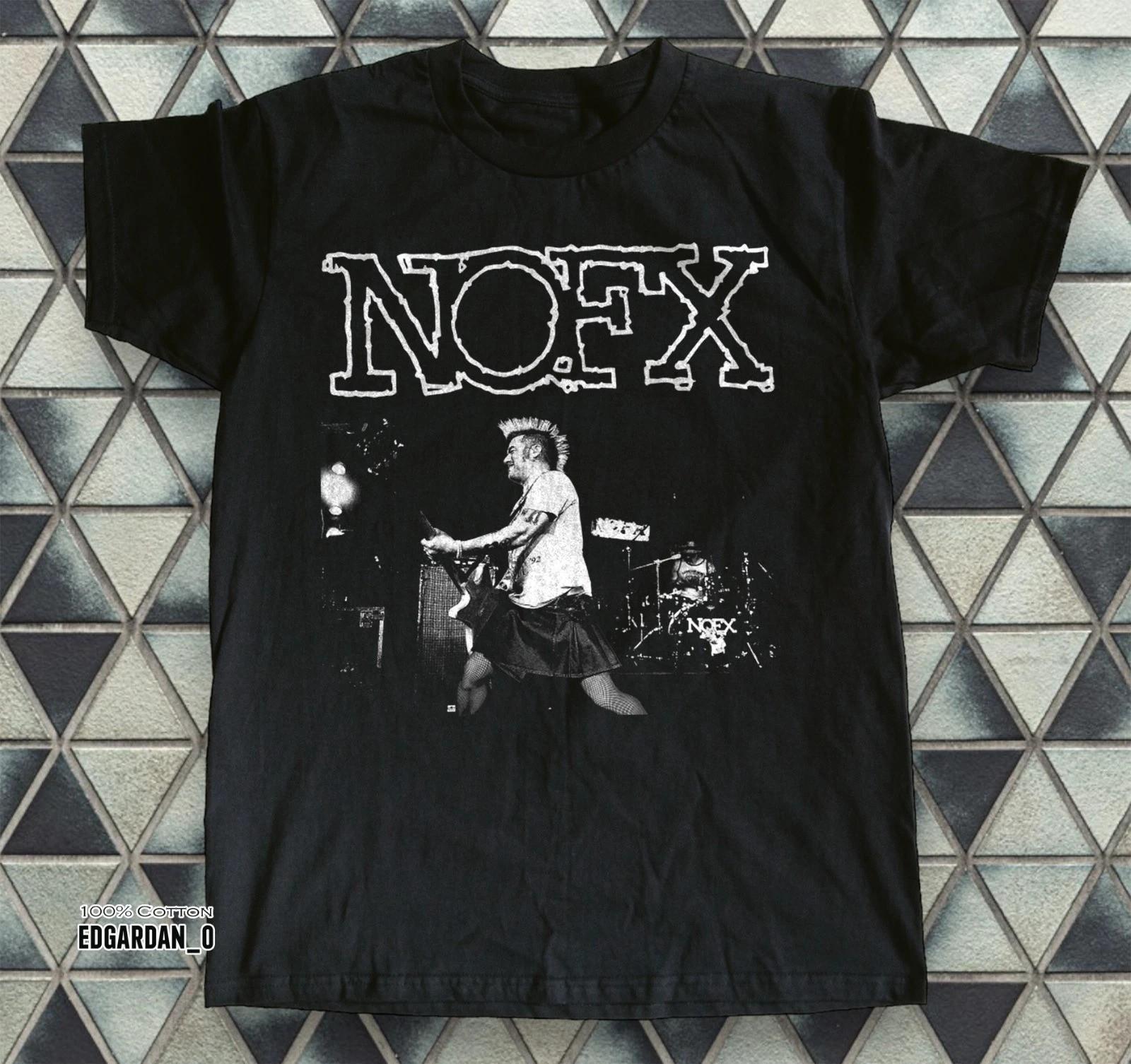 Nofx Рисунок карандашом Живая панк-рок группа Черная унисекс футболка S-5XL Q8631 XXXXL