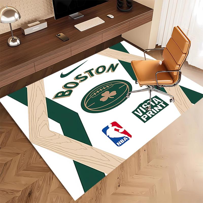 Boston Celtics logo Print Area Rug - Soft,Washable Non-Slip Indoor Mat,Living Room,Home Office Decorative Rug