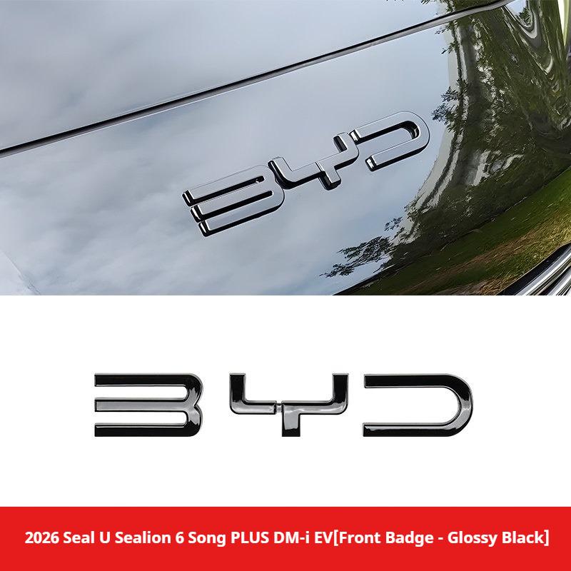 For BYD Seal U Sealion 6 Song PLUS DM-i EV Car Front Rear Black Badge Black Warrior Car Modification Decoration Accessories