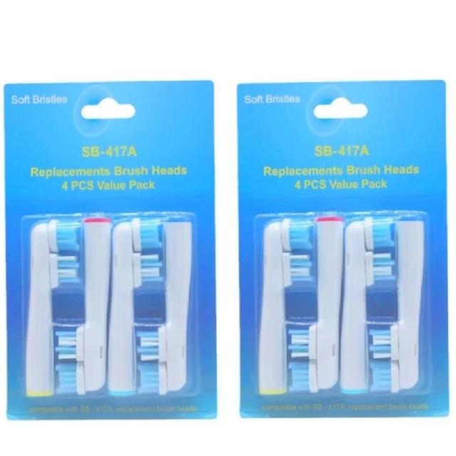 8pcs For Dual Clean Electric Toothbrush Head Replacements Soft Heads 1000 8000 9000 417A Clean Bristle Nozzles