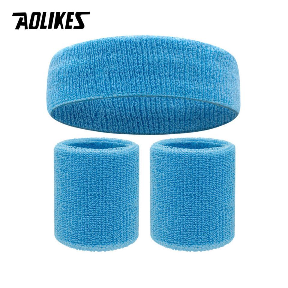 Aolikes Sports Headband Sweatband Stretch Elastic Outdoor Sport Sweat Headband Wristband Women Gym Running Tennis Headwrap