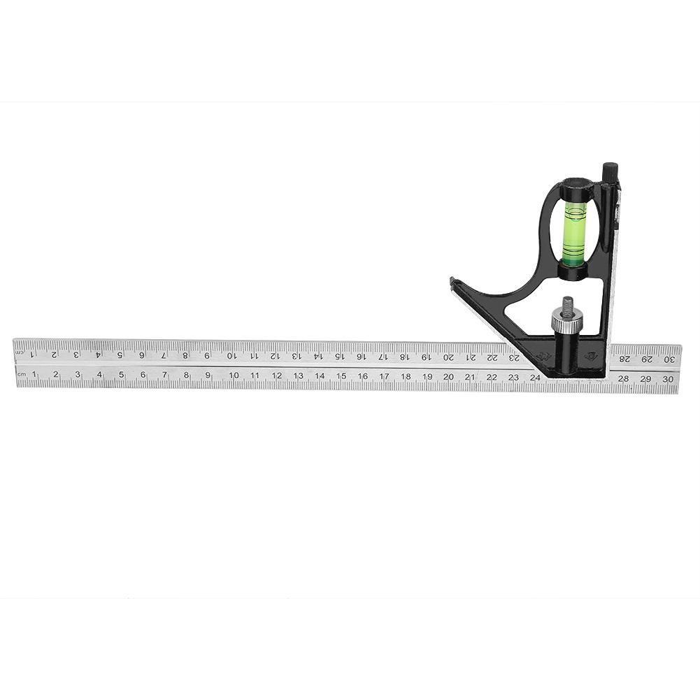 300mm Stainless Steel Angle Ruler, Engineer Measuring Tool with Gauge, for Right Angle Slope Length Depth Width Measuring