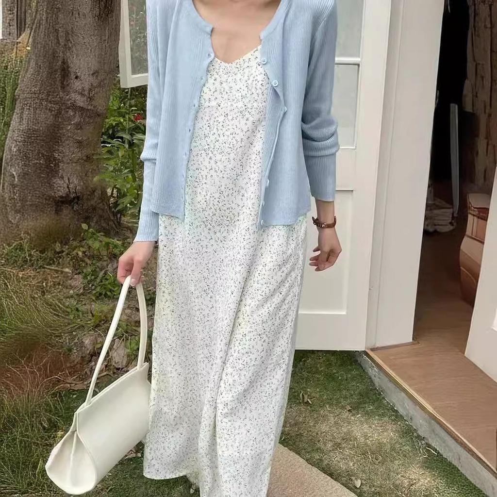 2024 Summer Chic Women's Long Sleeve Knitted Cardigan Short Shawl Sunscreen Outerwear